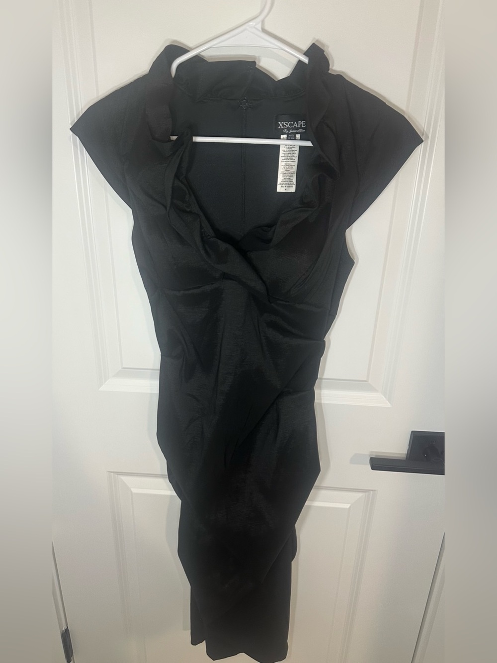 Xscape Black Ruffle Fit-and-Flare Dress